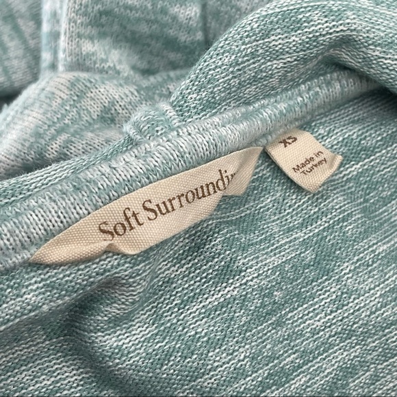 SOFT SURROUNDINGS BLUE LING SLEEVE HOODED GOWN/DRESS - Picture 5 of 6